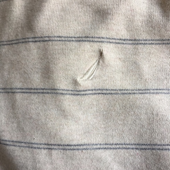 Nautica V-Neck Mens Striped Sweater-SZ L - Picture 5 of 6